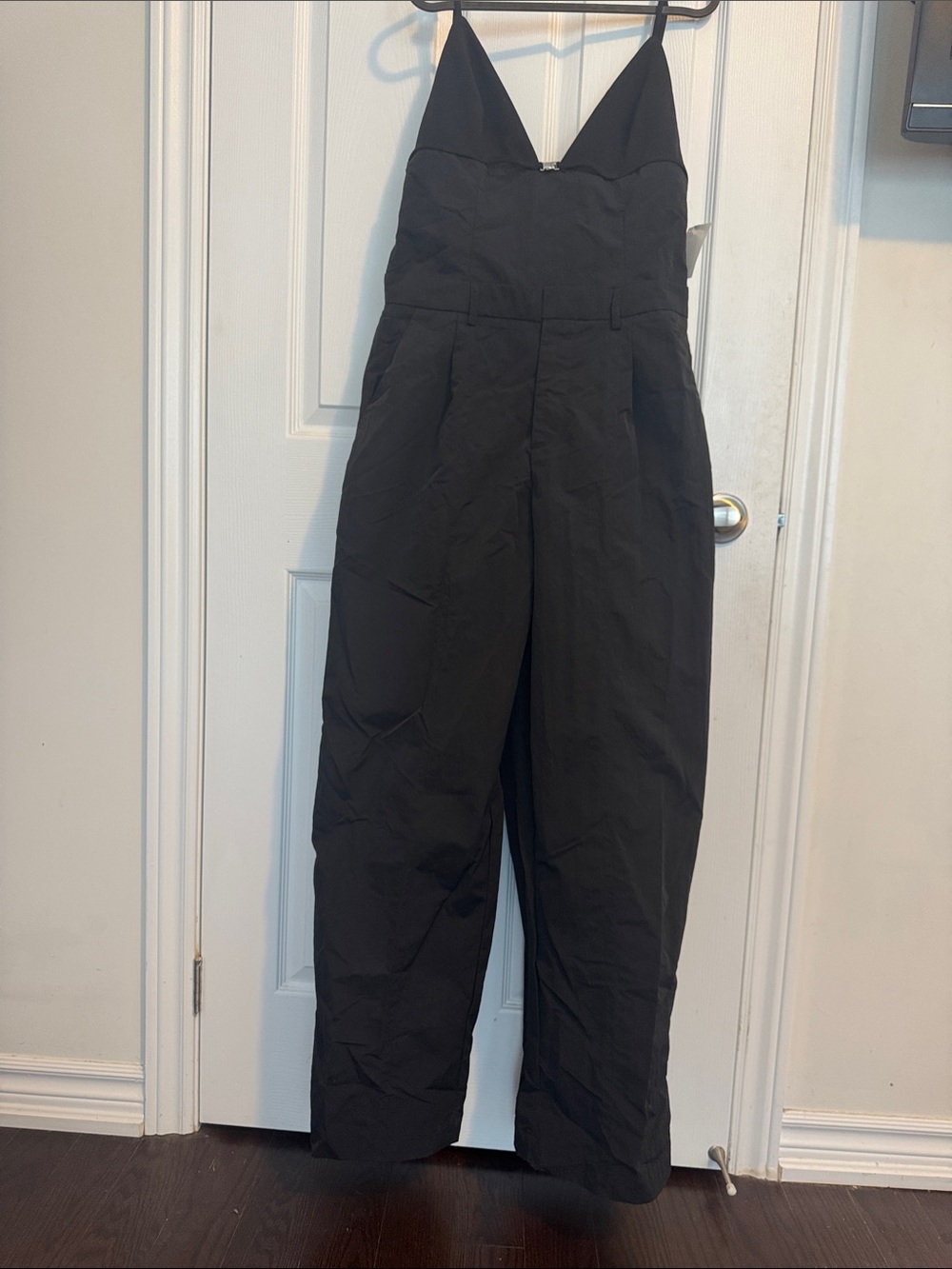 ZARA Black V-Neck Wide Leg Jumpsuit